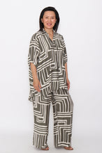 Load image into Gallery viewer, 8032 Khaki Geo Hi-Low Shirt &amp; 7972 Khaki Geo Pants

