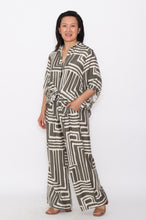 Load image into Gallery viewer, 8032 Khaki Geo Hi-Low Shirt &amp; 7972 Khaki Geo Pants
