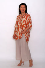 Load image into Gallery viewer, 8032 Rust Blouse with 7735 Beige Pants
