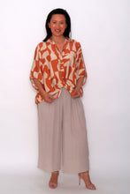 Load image into Gallery viewer, 8032 Rust Blouse with 7735 Beige Pants
