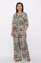 Load image into Gallery viewer, 8032 Khaki Geo Hi-Low Shirt &amp; 7972 Khaki Geo Pants
