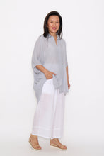 Load image into Gallery viewer, 7451 Soft Grey Button up Hi-Low shirt &amp; 7735 White Wide-Leg pants
