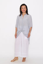 Load image into Gallery viewer, 7451 Soft Grey Button up Hi-Low shirt &amp; 7735 White Wide-Leg pants
