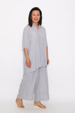 Load image into Gallery viewer, 7451 Soft Grey Button up Hi-Low shirt &amp; 7735 Soft Grey Wide-Leg pants
