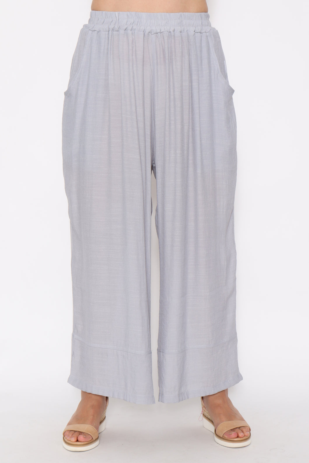 7735 Soft Grey Wide-Leg Pants