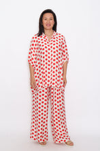 Load image into Gallery viewer, 8032 Red Polka Dots Hi-Low shirt &amp; 7972 Red Polka dots Wide-Leg pants
