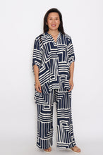 Load image into Gallery viewer, 8032 Shirt and 7972 Pants Navy &amp; White Geometric
