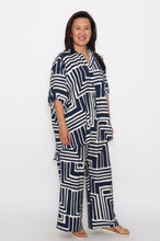 Load image into Gallery viewer, 8032 Shirt and 7972 Pants Navy &amp; White Geometric
