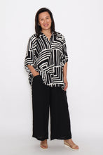 Load image into Gallery viewer, 8032 Black &amp; White Geometric Shirt and 7735 Wide leg Pants
