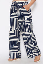 Load image into Gallery viewer, 7972 Navy White Geometric Pants

