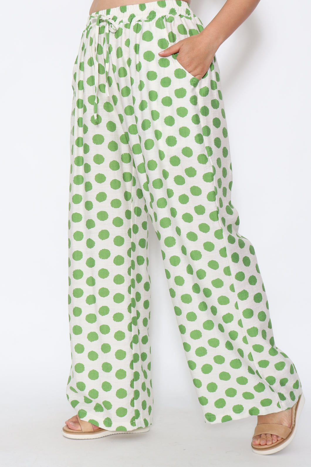 7972 Green polka dot pants