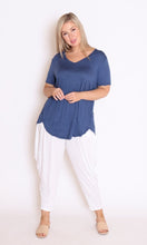 Load image into Gallery viewer, 7798 Denim Tee with curvy hem
