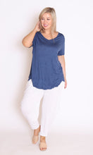 Load image into Gallery viewer, 7798 Denim Tee with curvy hem
