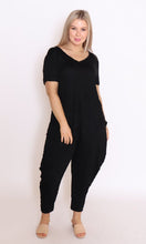 Load image into Gallery viewer, 7798 Black Tee with curvy hem
