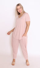 Load image into Gallery viewer, 7798 Soft pink Tee with curvy hem
