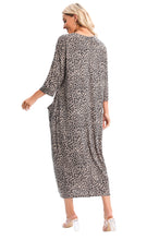 Load image into Gallery viewer, 7849 Brown Leopard dress with pockets
