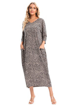 Load image into Gallery viewer, 7849 Brown Leopard dress with pockets
