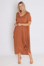 Load image into Gallery viewer, 7446 Rust Tie Dress
