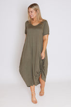 Load image into Gallery viewer, 7446 Khaki Tie Dress
