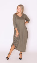 Load image into Gallery viewer, 7618 Khaki Magic Tie dress
