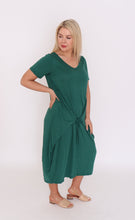 Load image into Gallery viewer, 7446 Forest Green Tie Dress
