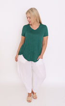 Load image into Gallery viewer, 7798 Forest Green Tee with curvy hem
