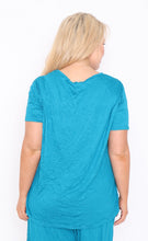 Load image into Gallery viewer, 7798 Electrical blue Tee with curvy hem
