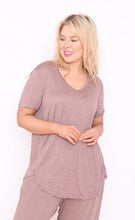 Load image into Gallery viewer, 7798 Coffee Tee with curvy hem
