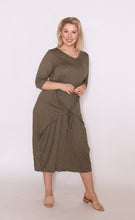 Load image into Gallery viewer, 7618 Khaki Magic Tie dress
