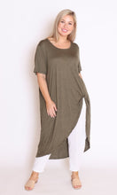 Load image into Gallery viewer, 7787 Khaki Top with split
