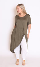 Load image into Gallery viewer, 7787 Khaki Top with split
