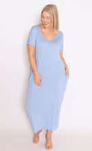 Load image into Gallery viewer, 7643 V-neck Pockets Cotton Dress
