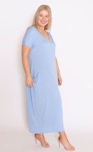 Load image into Gallery viewer, 7643 V-neck Pockets Cotton Dress
