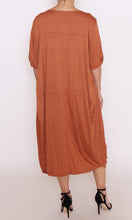 Load image into Gallery viewer, 7815 Rust Button up sleeves dress
