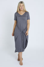 Load image into Gallery viewer, 7446 Charcoal Tie Dress
