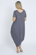 Load image into Gallery viewer, 7446 Charcoal Tie Dress
